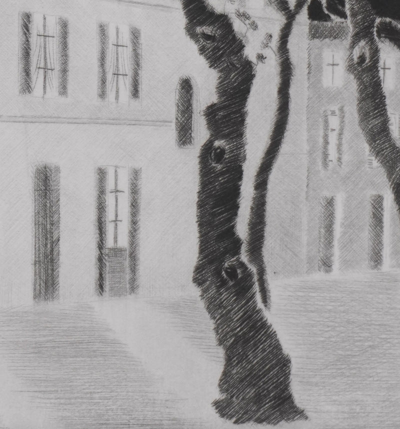 Camille COMBE : Nuit provençale, Gravure originale signée