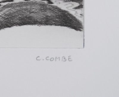 Camille COMBE : Les fleurs de glace du torrent, Gravure originale signée