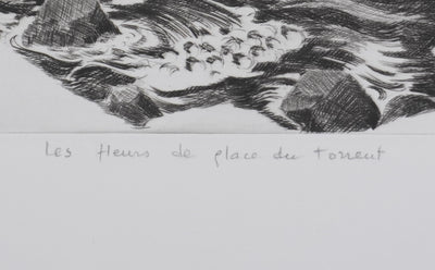 Camille COMBE : Les fleurs de glace du torrent, Gravure originale signée