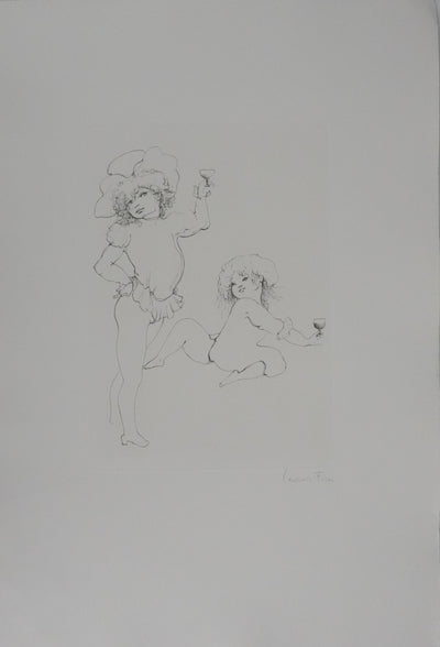 Afbr Léonor FINI, "A small glass", Signed engraving