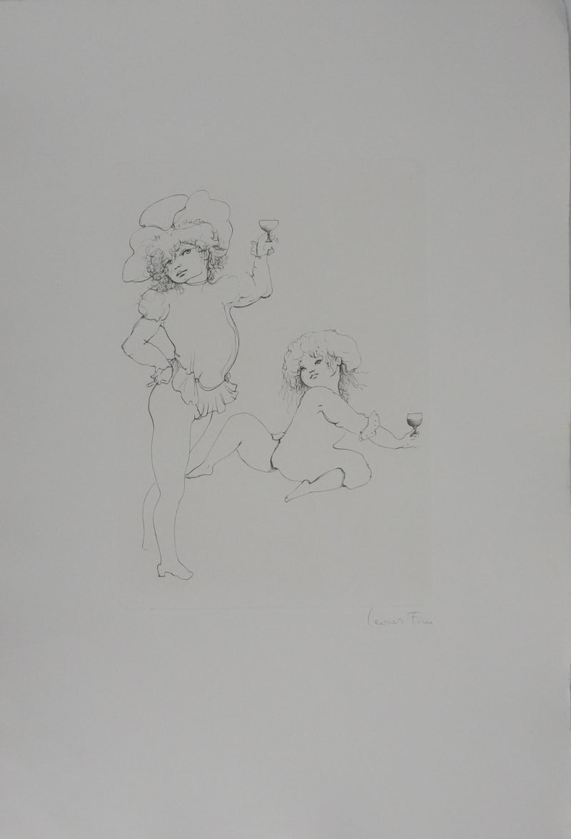 Afbr Léonor FINI, "A small glass", Signed engraving