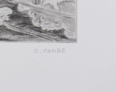 Camille COMBE : Floraison de glace, Gravure originale signée