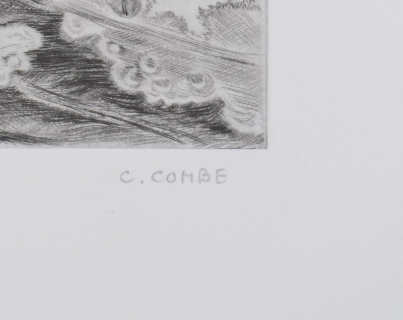Camille COMBE : Floraison de glace, Gravure originale signée