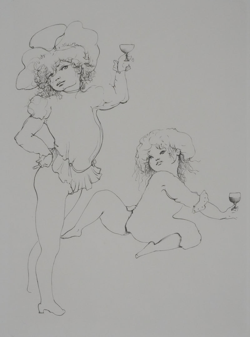 Afbr Léonor FINI, "A small glass", Signed engraving