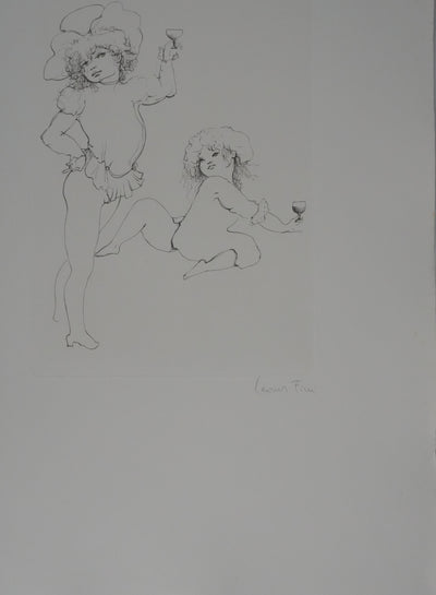 Afbr Léonor FINI, "A small glass", Signed engraving