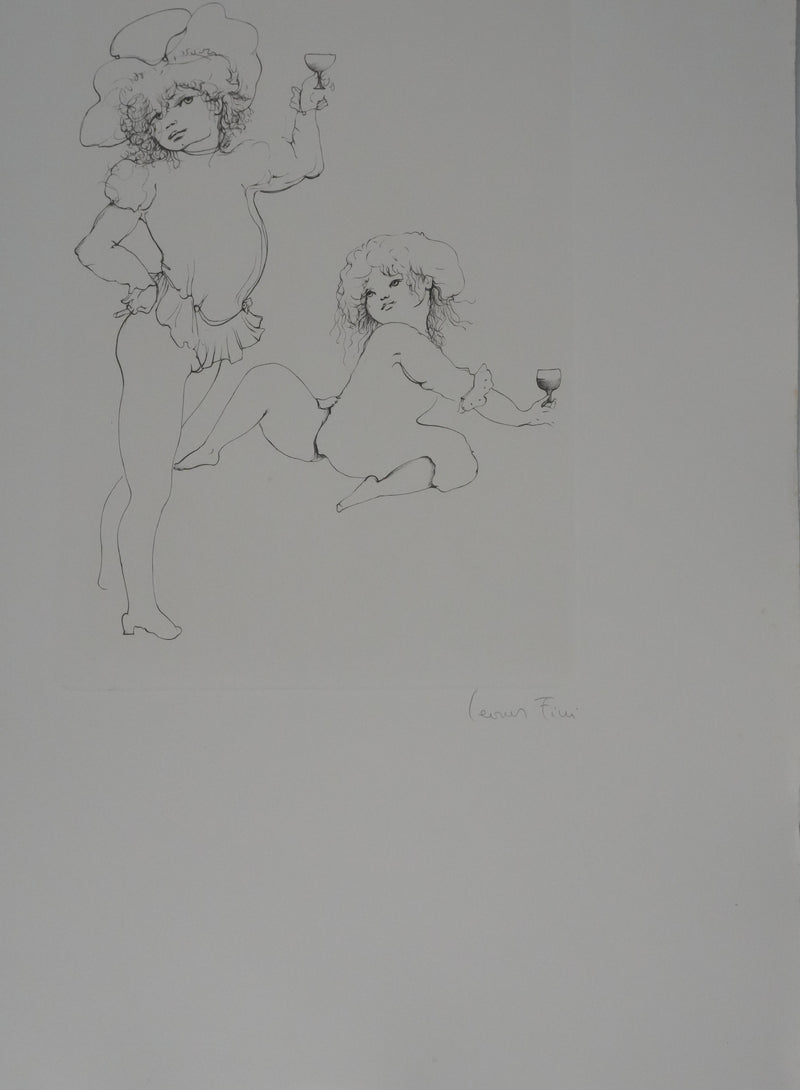 Afbr Léonor FINI, "A small glass", Signed engraving