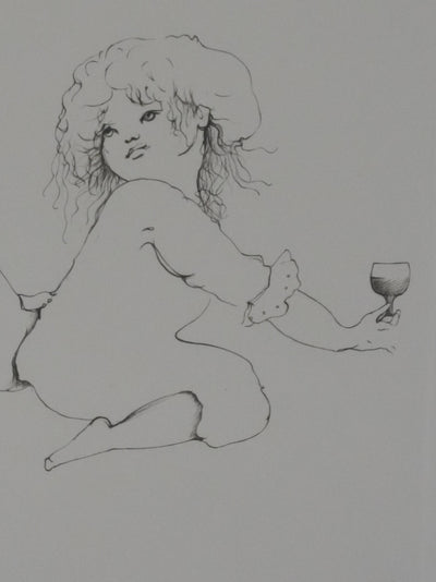 Afbr Léonor FINI, "A small glass", Signed engraving
