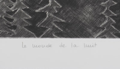 Camille COMBE : Le monde de la nuit, Gravure originale signée