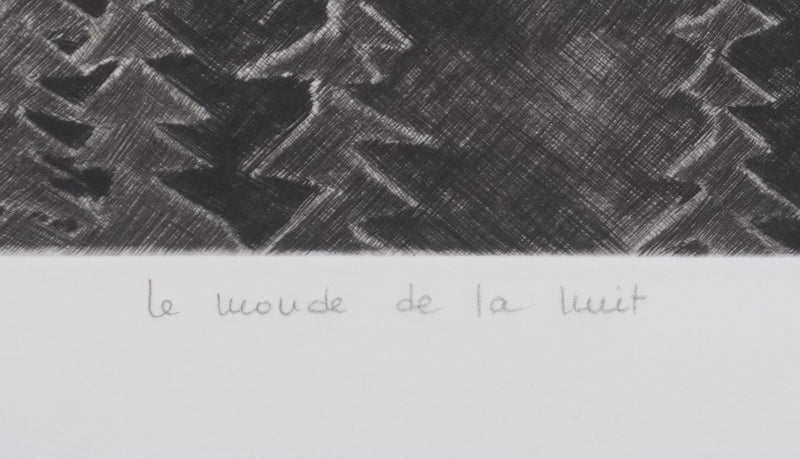 Camille COMBE : Le monde de la nuit, Gravure originale signée
