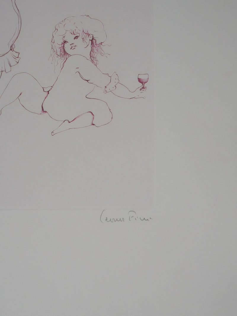 Léonor FINI : Le petit verre, Gravure signée