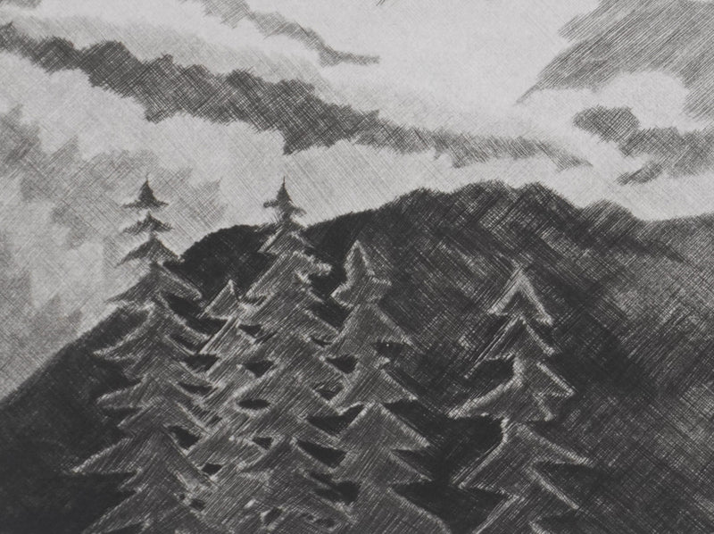 Camille COMBE : Le monde de la nuit, Gravure originale signée