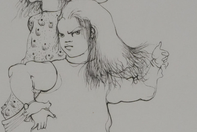 Léonor FINI : Fillettes contrariées (Noir), Gravure originale signée