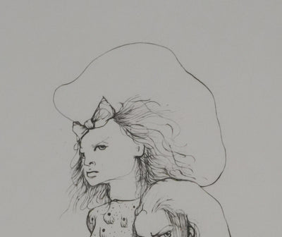 Léonor FINI : Fillettes contrariées (Noir), Gravure originale signée