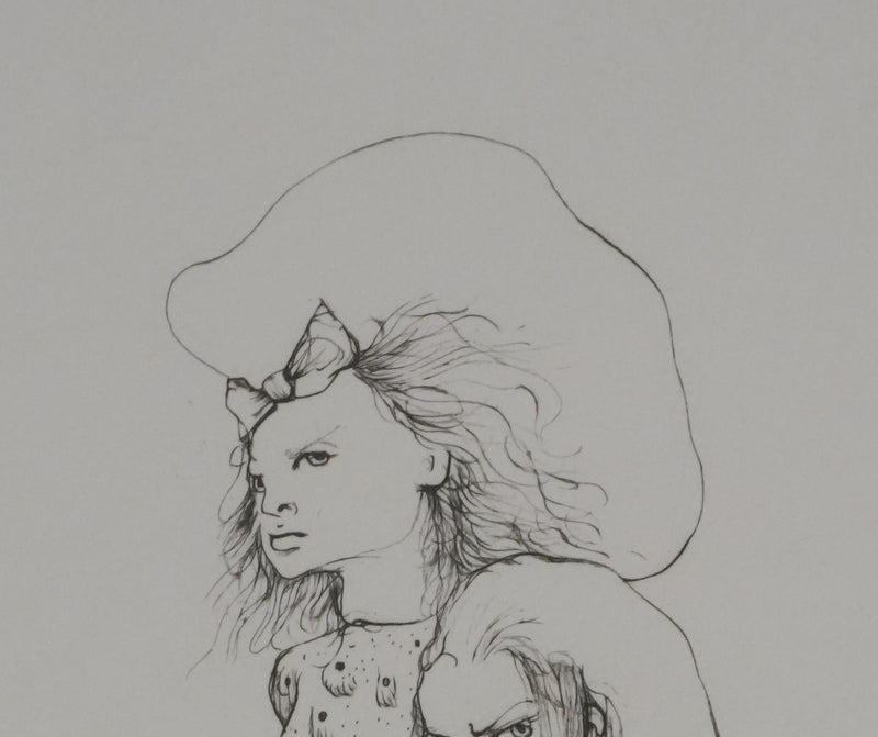 Léonor FINI : Fillettes contrariées (Noir), Gravure originale signée