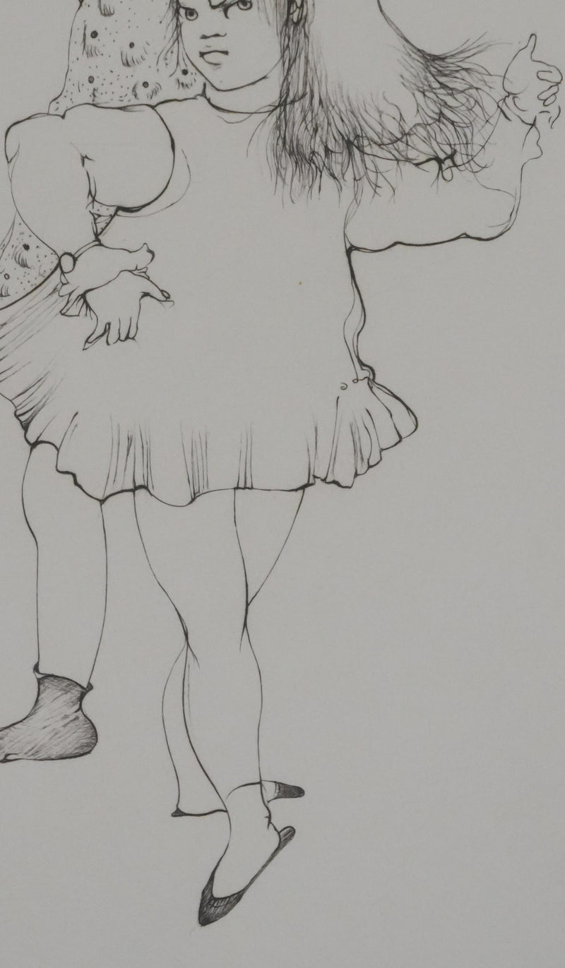 Léonor FINI : Fillettes contrariées (Noir), Gravure originale signée