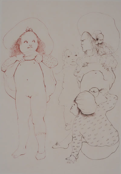 Léonor FINI : Sous la robe, Gravure originale signée