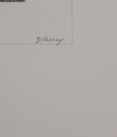 Jacques Charles DERREY : Timbre, Eglise de Ouidah, Gravure originale signée