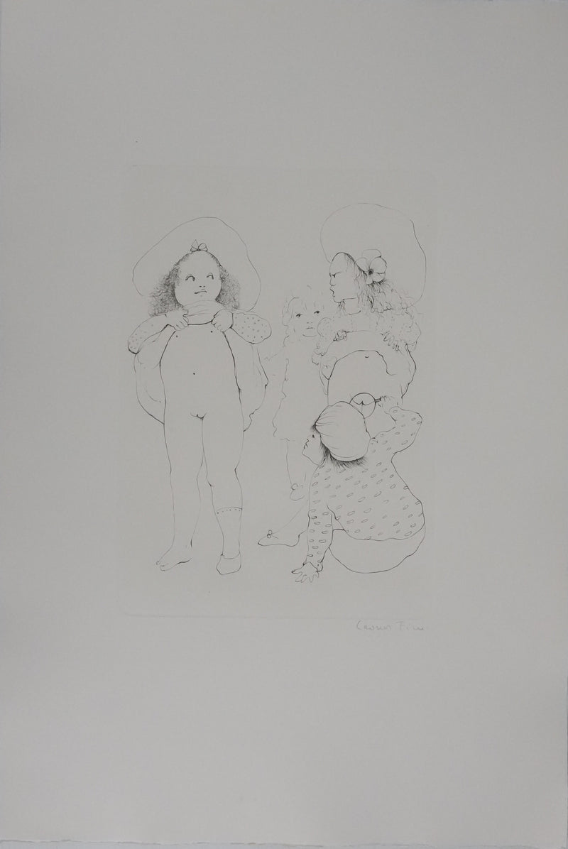 Léonor FINI : Sous la robe (Noir), Gravure originale signée