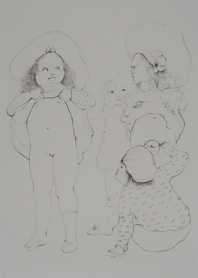 Léonor FINI : Sous la robe (Noir), Gravure originale signée