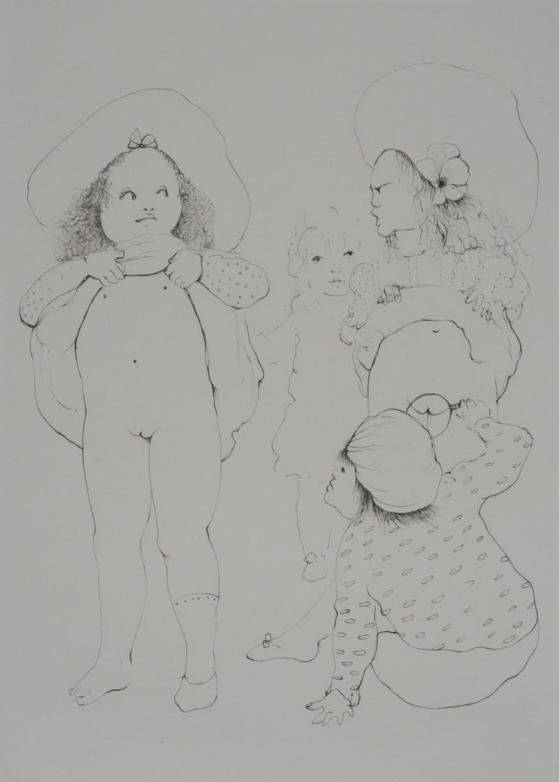 Léonor FINI : Sous la robe (Noir), Gravure originale signée