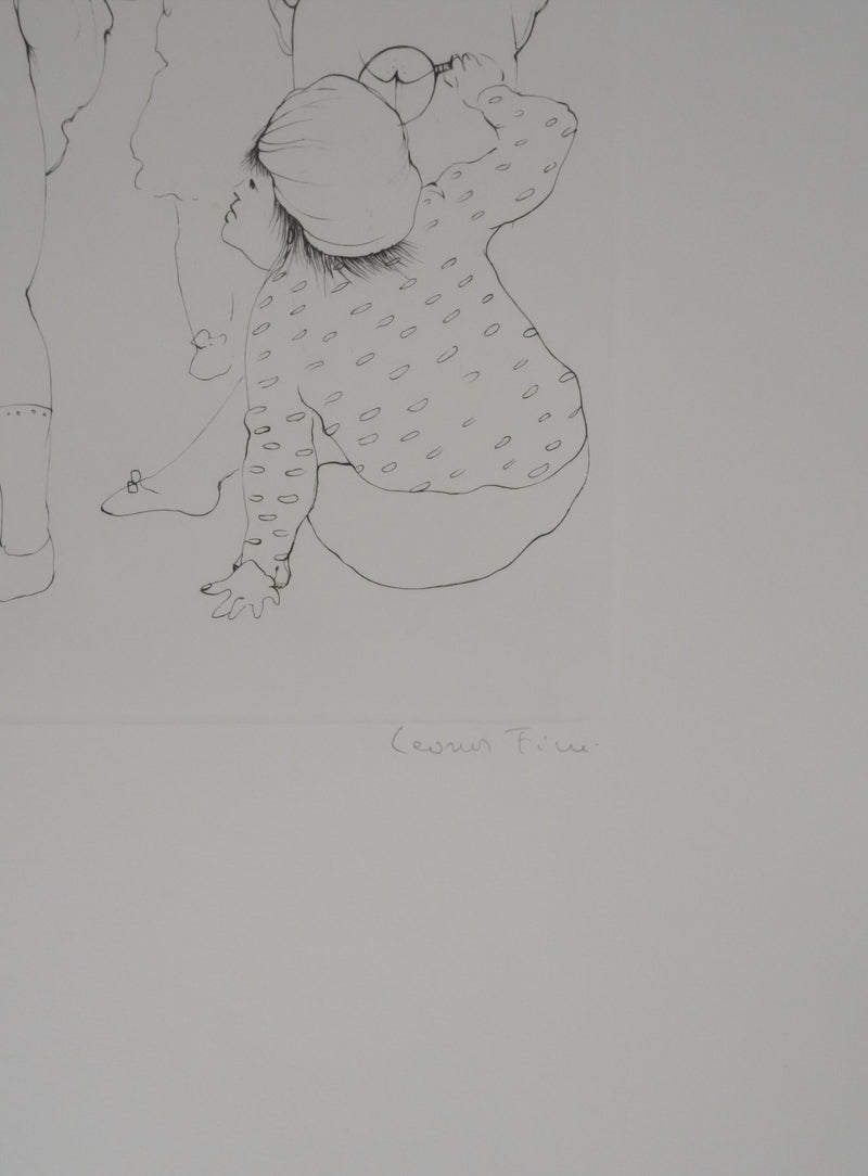 Léonor FINI : Sous la robe (Noir), Gravure originale signée