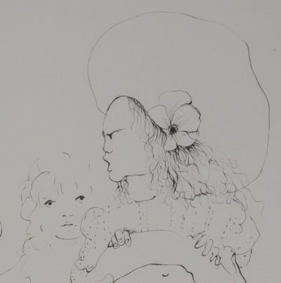 Léonor FINI : Sous la robe (Noir), Gravure originale signée