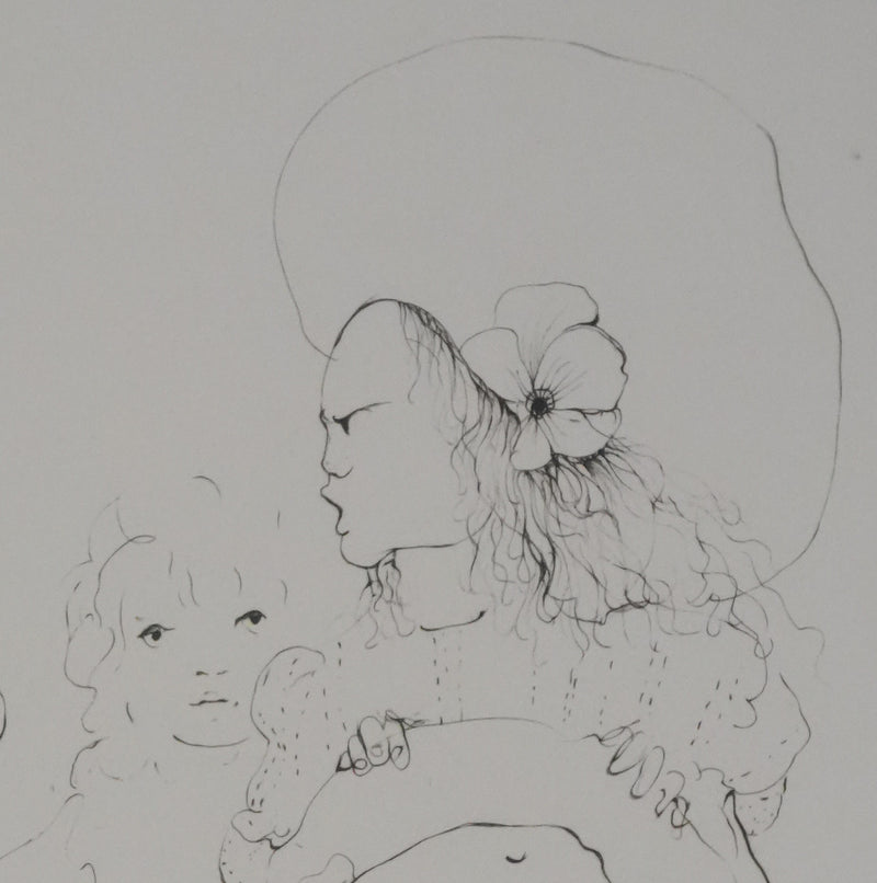 Léonor FINI : Sous la robe (Noir), Gravure originale signée