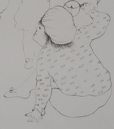 Léonor FINI : Sous la robe (Noir), Gravure originale signée