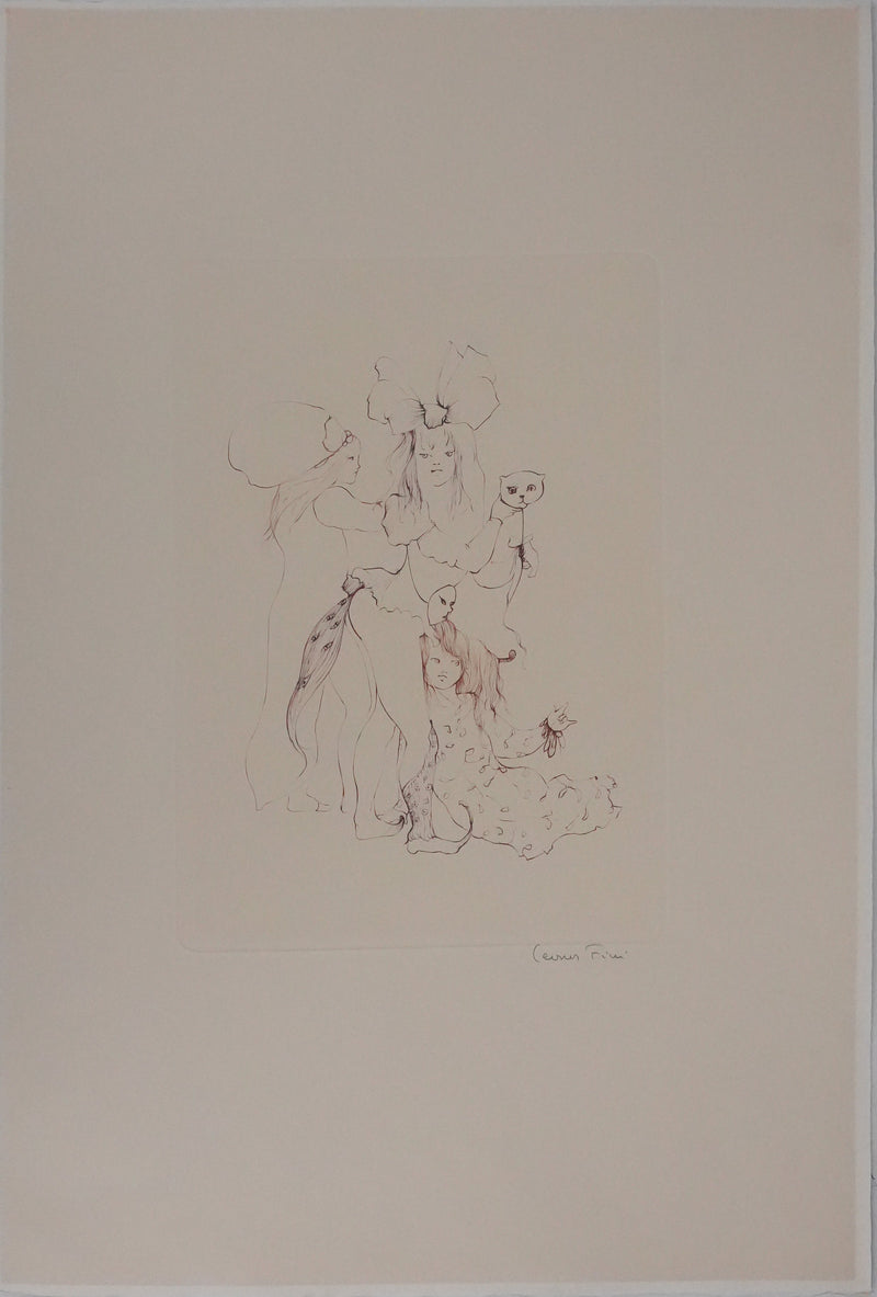 Afbr Léonor FINI, Our little cat, Signed engraving