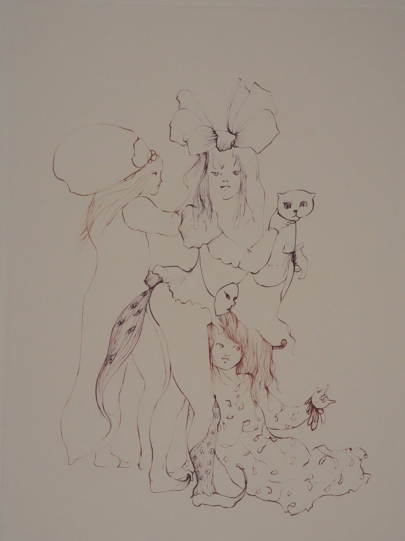 Afbr Léonor FINI, Our little cat, Signed engraving