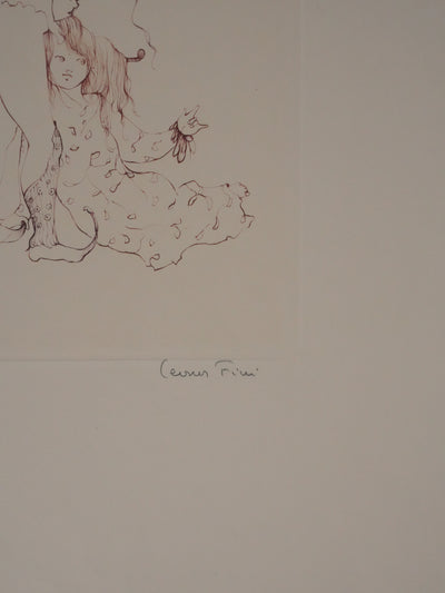Afbr Léonor FINI, Our little cat, Signed engraving