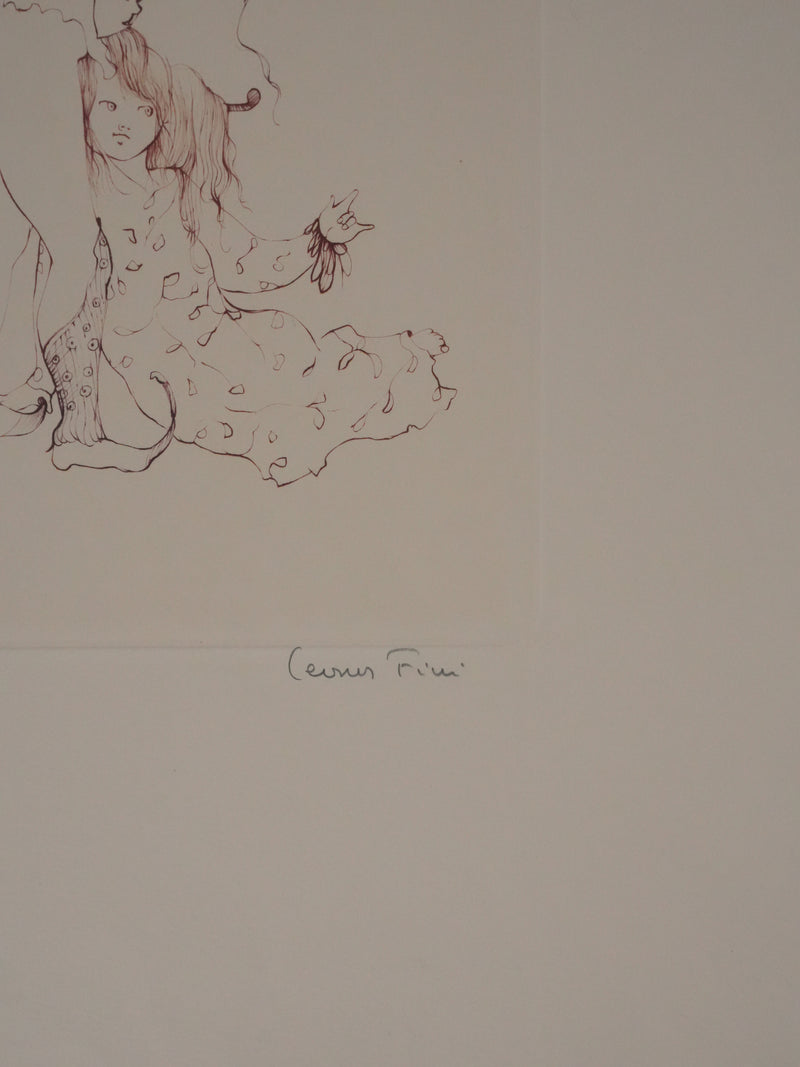 Afbr Léonor FINI, Our little cat, Signed engraving