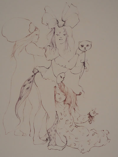 Afbr Léonor FINI, Our little cat, Signed engraving