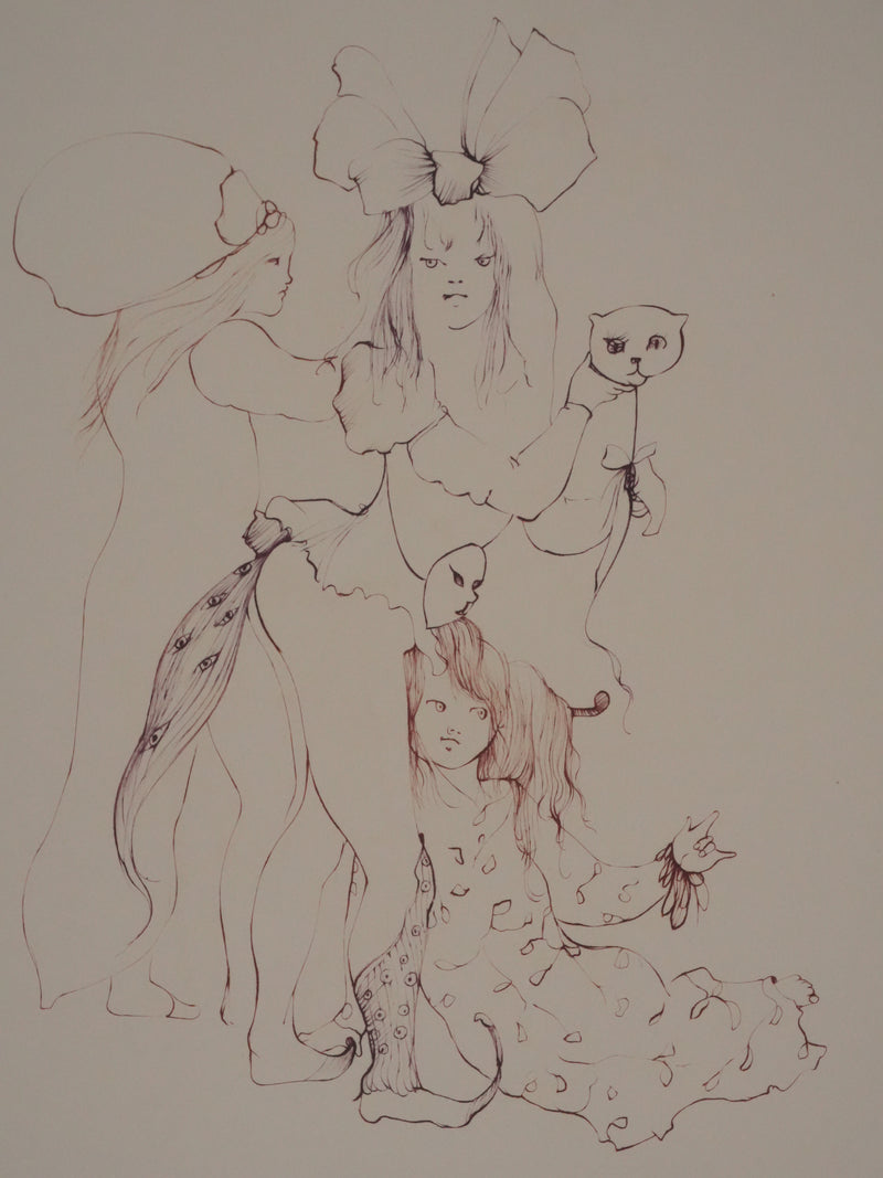 Afbr Léonor FINI, Our little cat, Signed engraving