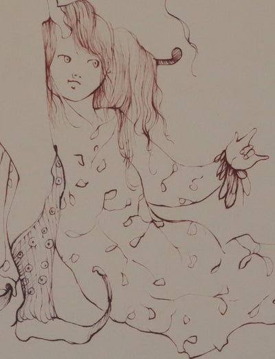 Afbr Léonor FINI, Our little cat, Signed engraving