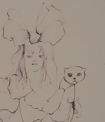 Afbr Léonor FINI, Our little cat, Signed engraving