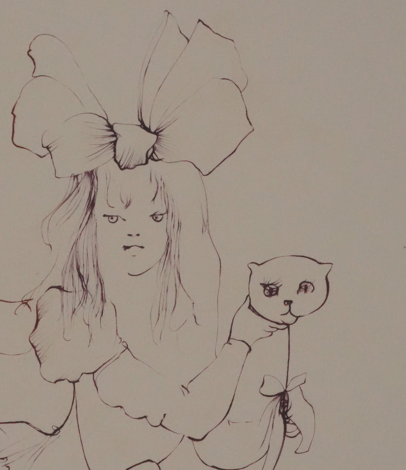 Afbr Léonor FINI, Our little cat, Signed engraving