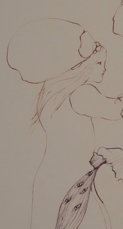 Afbr Léonor FINI, Our little cat, Signed engraving