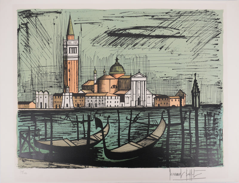 Bernard BUFFET : Venise, Isola San Giorgio, Lithographie originale signée