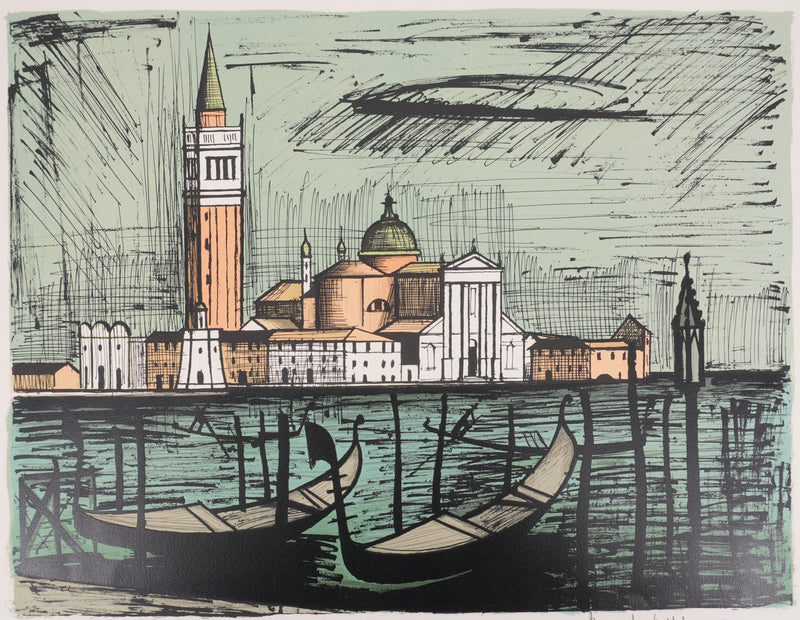 Bernard BUFFET : Venise, Isola San Giorgio, Lithographie originale signée