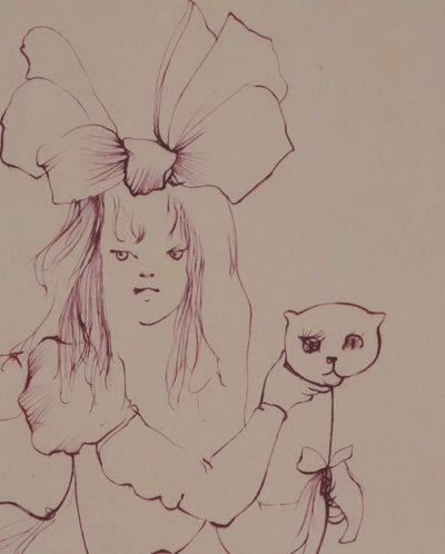 Léonor FINI : Notre petit chat (japon), Gravure originale signée