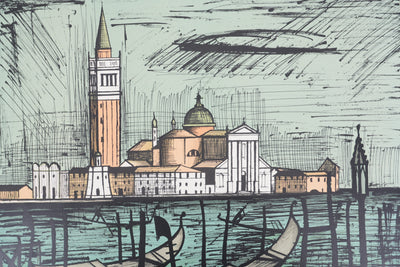 Bernard BUFFET : Venise, Isola San Giorgio, Lithographie originale signée