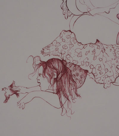 Léonor FINI : Les dresseuses d'oiseaux, Gravure originale signée