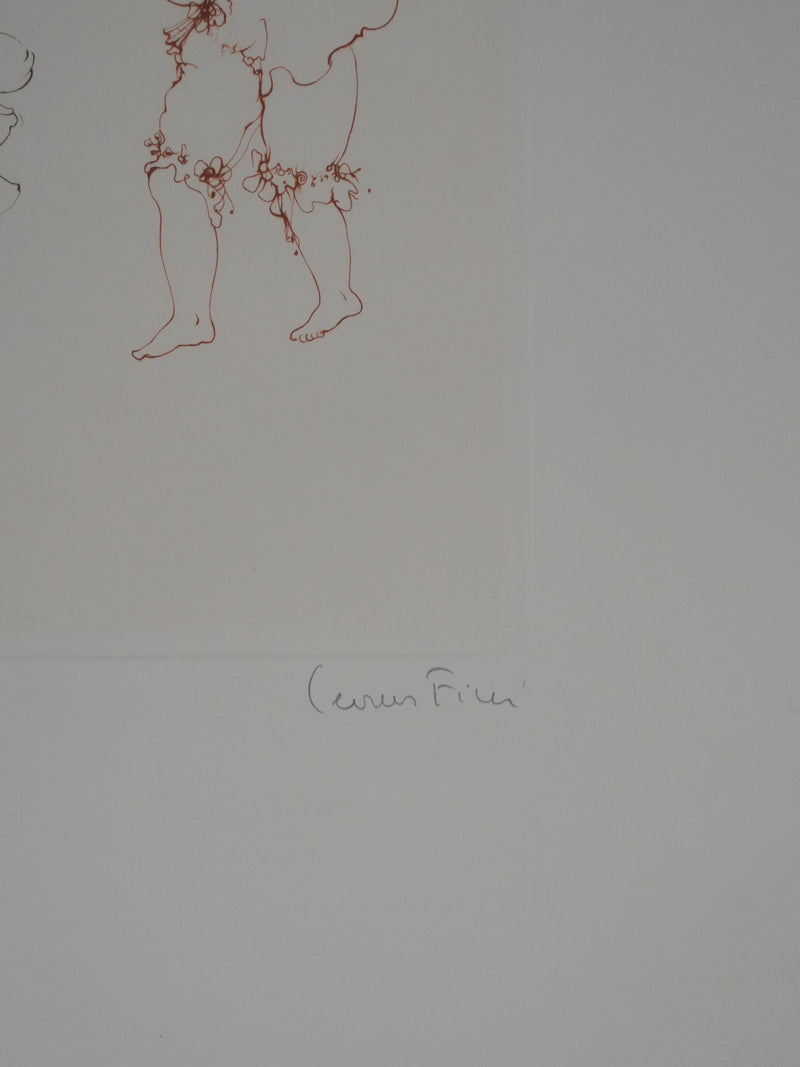 Léonor FINI : Le déguisement de chat, Gravure originale signée