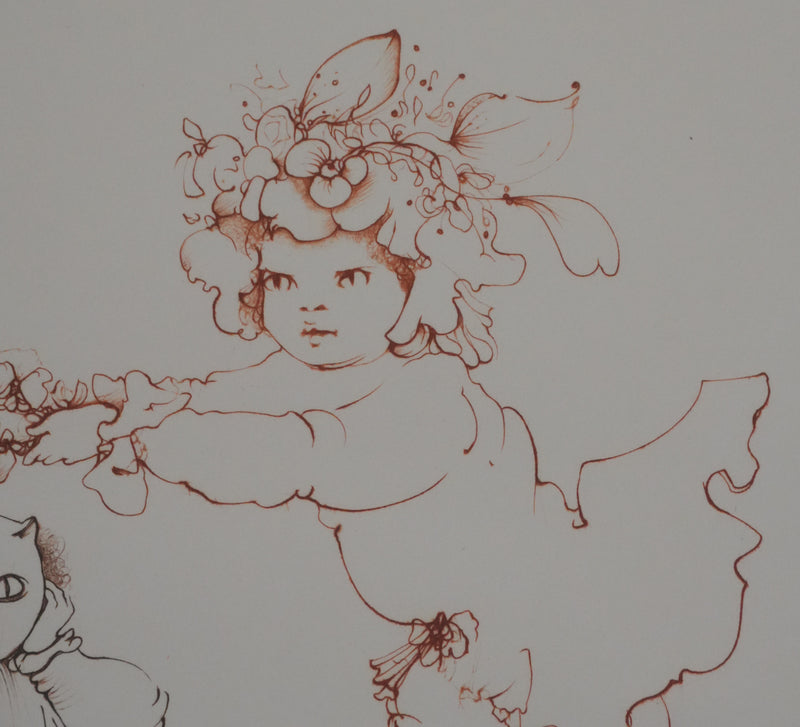 Léonor FINI : Le déguisement de chat, Gravure originale signée