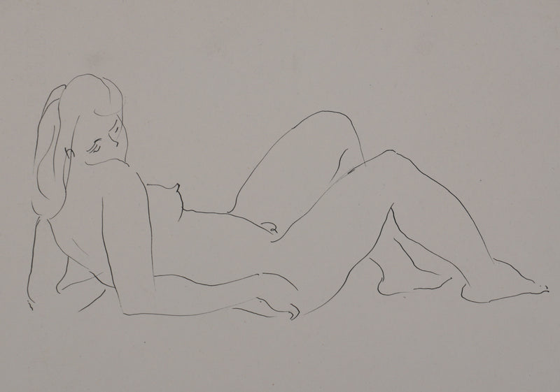 André VAHL : La sieste, Dessin original signé
