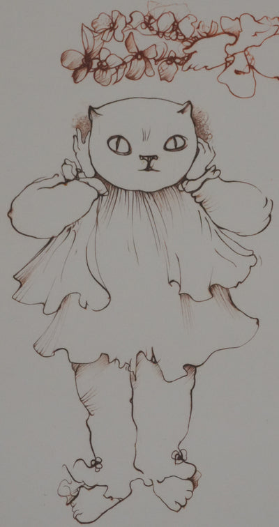 Léonor FINI : Le déguisement de chat, Gravure originale signée