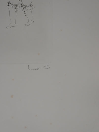 Léonor FINI : Le déguisement de chat (Noir), Gravure originale signée