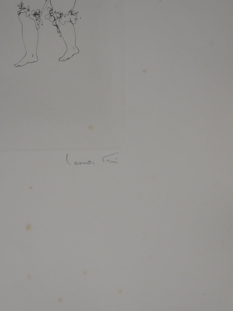 Léonor FINI : Le déguisement de chat (Noir), Gravure originale signée