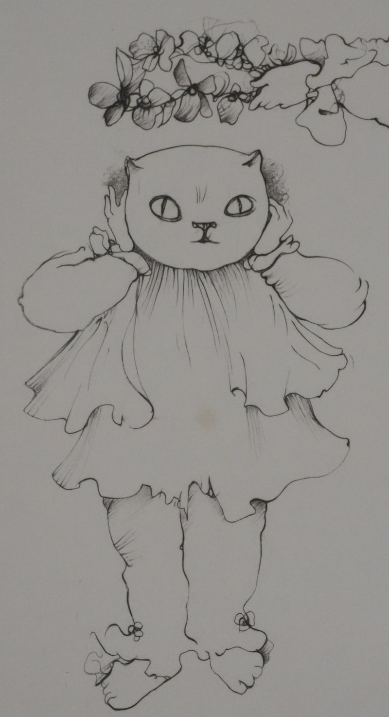 Léonor FINI : Le déguisement de chat (Noir), Gravure originale signée